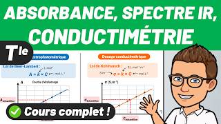 ABSORBANCE CONDUCTIVITÉ DOSAGE PAR ÉTALONNAGE ✅ Cours complet 💪 Terminale spécialité [upl. by Whittemore]