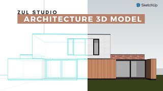 Comprehensive Tutorial Architecture 3D Modeling with SketchUp  Private House 297 [upl. by Antipus750]