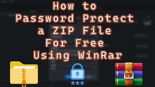 How to password protect a ZIP FileFolder For Free Using WinRar [upl. by Nillad]