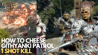 BALDURS GATE 3 How to Cheese Githyanki Patrol  One shot kill [upl. by Ping]