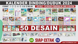 Kumpulan Kalender Dinding dan Duduk 2024 Editable Masehi Jawa Hijriah Siap CETAK CDR PSD Calendar [upl. by Ysnil881]