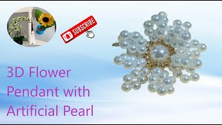 Use fishing line to DIY making Jewelry Pendant with Artificial pearls Beaded Pendant Beaded Charm [upl. by Sylera]