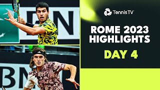 Alcaraz Makes Rome Debut Tsitsipas amp Rublev Start Campaigns  Rome 2023 Highlights Day 4 [upl. by Tyler705]