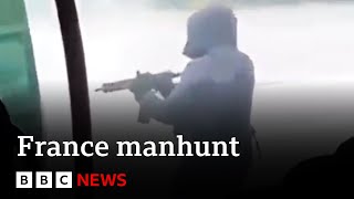 France manhunt cameras record brutal ambush as “drug boss” freed and guards shot dead  BBC News [upl. by Najar]