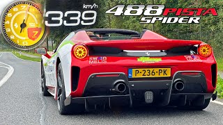 Ferrari 488 Pista  0339 Acceleration TOP SPEED POV amp Sound [upl. by Ragas]