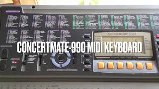 Concertmate990 MIDI Keyboard  61 Key Piano  1997 [upl. by Ycinuq]