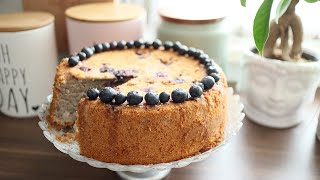 Torta leggera senza burro e con soli albumi Torta ai mirtilli con succo e polpa di frutta [upl. by Rollecnahc347]