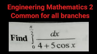 Evaluate integral 0 to π2 dx45cosx in Telugu  definite integrals  M2  inter maths 2B [upl. by Nugesulo]