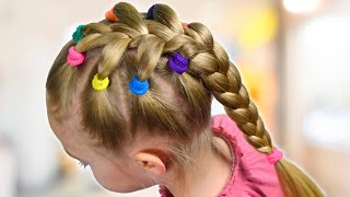 Amazing Hair Tutorial Pigtail Braided Hairstyles with Elastics  2024 Hairstyles by LittleGirlHair [upl. by Krasnoff]