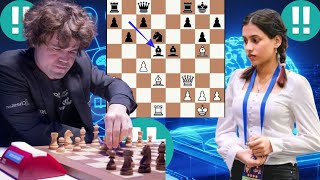 Chess Prodigy Diya Deshmukh vs Magnus Carlsen 1 [upl. by Paynter757]