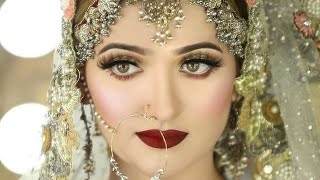 Pakistani Briadal hairstyle and makeupbridal makeupdulhan makeupEasy makeuphenna with meena [upl. by Nitsed]