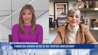 Former Senator Barbara Boxer weighs in on Sen Feinstein 2024 Senate race [upl. by Tamma]