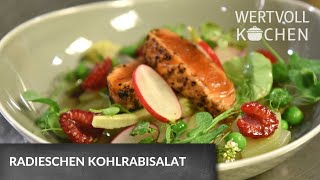 RadieschenKohlrabiSalat  WERTVOLL KOCHEN [upl. by Clotilda]