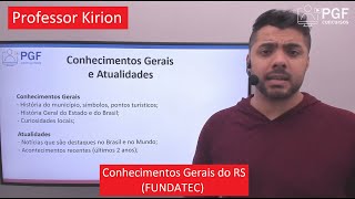 Conhecimentos Gerais do RS  Fundatec [upl. by Lazar]