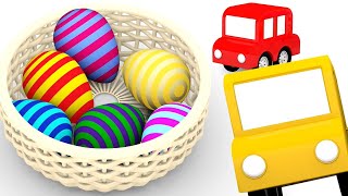 ¡Feliz Pascua pequeños coches 4 coches coloreados Dibujos animados para niños [upl. by Shue]