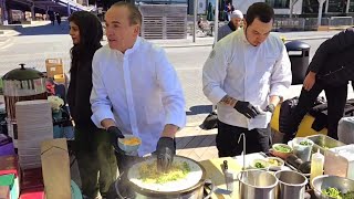 Chef JeanGeorges at Holi Celebration in Seaport New York City [upl. by Essilrahc]