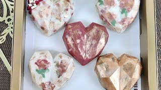 how to make geometric cake hearts  geometrical red velvet cake hearts [upl. by Ahsiekin]