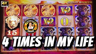 4 TIMES IN MY LIFE over 100 SPINS on Buffalo Gold Slot Machines [upl. by Ammej107]