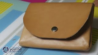 Monedero de cuero sin coser CON PATRÓN DIY Tutorial [upl. by Iturk101]