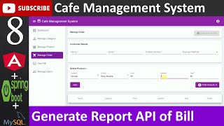 5 Cafe Management System  All API of Category Angular Spring Boot  Java MySQL Database [upl. by Atikkin]