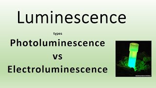 Photoluminescence vs Electroluminescence Material science [upl. by Lipsey148]