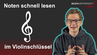 Notenlesen im Violinschlüssel GSchlüssel – So einfach gehts  Tricks zum schnellen Notenlesen [upl. by Hamas]