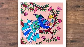 Madhubani  Madhubani painting easy  मधुबनी पेंटिंग  Step by step  Indian Art Series  Part 3 [upl. by Potter]