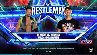 WWE 2K24 FULL MATCH — LA Knight vs John Cena — Falls Count Anywhere Match at WrestleMania 38 [upl. by Gigi87]