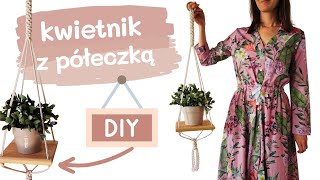 Makramowy kwietnik z półeczką DIY  tutorial krok po kroku [upl. by Bekah]