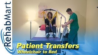 How to use a Hoyer Patient Lift to transfer a patient from their Wheelchair to a Bed [upl. by Dibbell138]