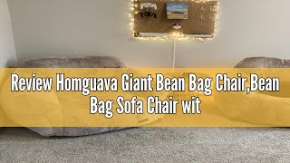 Review Homguava Giant Bean Bag ChairBean Bag Sofa Chair with Armrests Bean Bag Couch Stuffed High [upl. by Rhona]