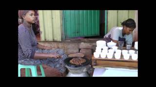 Ethiopian Coffee street vendor fresh roast and brew [upl. by Oicneserc261]