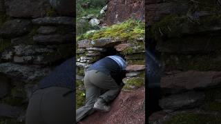 Building stone survival shelter in RED CANYONS 🪨 shorts [upl. by Jarlath]