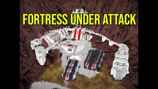 Mountain Fortress Under Attack  Space Engineers [upl. by Notsrik]