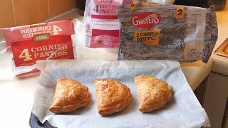 Ginsters Vs Asda Vs Tesco Cornish Pasties  Food Review [upl. by Brandi]