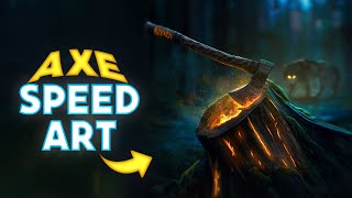 Photoshop Manipulation  Burning AXE  Cinematic Photo Composition  Photoshop Speed Art Tutorial [upl. by Stubbs]