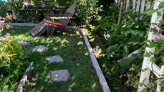 How to install cheap Garden Edging and planting Mandevilla foryou viralvideo [upl. by Yssak]