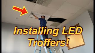 Installing New Adjustable LED Troffers [upl. by Lenoj]