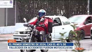 El 40 de fallecidos en siniestros de tránsito en Quito fueron motociclistas en este año [upl. by Sabelle766]