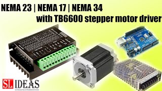 NEMA 23  NEMA 17  NEMA 34 with TB6600 stepper motor driver and Arduino  Wiring and demonstration [upl. by Niliac]