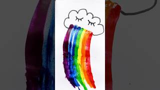 Rainbow Cloud 🌈☁️ Acrylic painting for kids rainbow painting art trending pipafuntv [upl. by Akemaj]