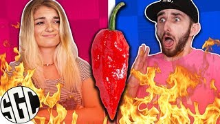 SIS VS BRO GHOST PEPPER CHALLENGE [upl. by Eseekram]