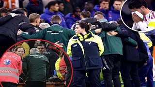 Hungary Coach Collapses in the Dugout During Nations League Clash against NL as Match is Suspended [upl. by Ahtiekahs]