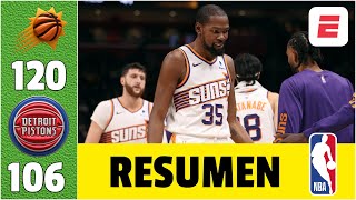 41 PUNTOS DE KEVIN DURANT Phoenix Suns vs Detroit Pistons RESUMEN  NBA [upl. by Madge76]