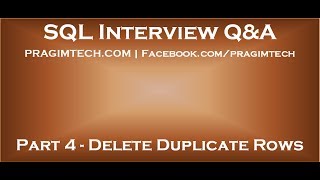 Part 4 Delete duplicate rows in sql [upl. by Tracie]