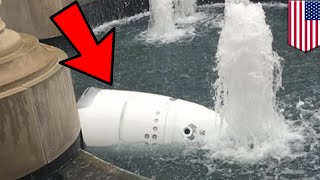 Robot kills itself Knightscope K5 security robot drowns itself in water fountain  TomoNews [upl. by Guss]