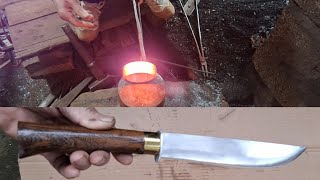 Knife Making Bowie Knife from an Bearing [upl. by Tania]