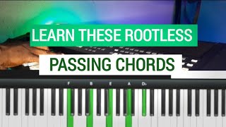 learn how to use these advanced rootless chords as passing chords on key F C F [upl. by Eilak]