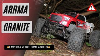 Arrma Granite 4x4 BLX 3s Brushless 110 Monster truck EXTREME BASH [upl. by Aronos]