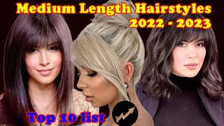 10 Chic Medium Length Hairstyles with Bangs to Try in 2022 [upl. by Merce]